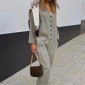 NWT Zara The Loose Overall Grey Bloggers Favorite‎